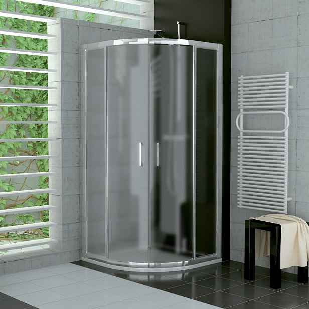 SanSwiss TER 55 080 50 22 Sprchový kout čtvrtkruhový 80×80 cm, aluchrom/durlux