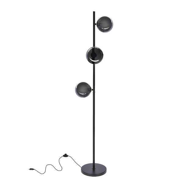 Stojací lampa Kama černá+zlatá 3x28W G9 grafitové stínidlo