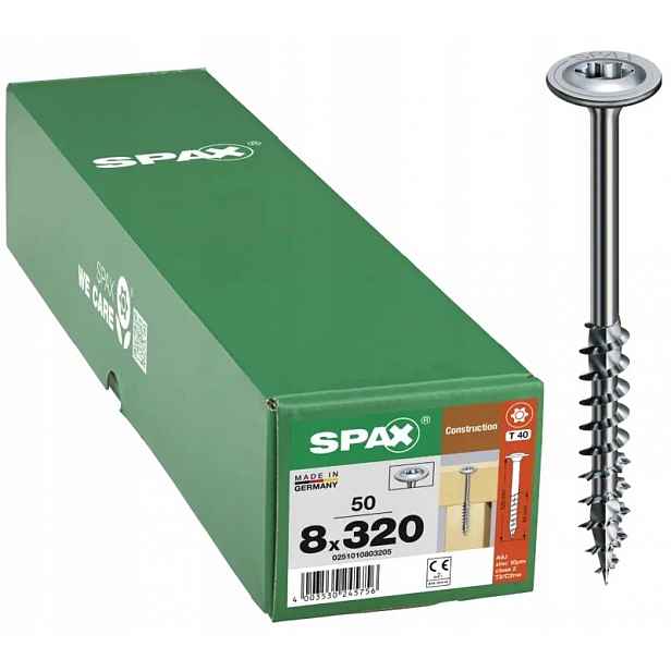 Talířový Šroub 50 Ks 8*320 MM Tx Wirox Spax