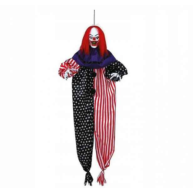 Závěsná Dekorace Zlověstný Klaun Usa 120 CM Strašidelný Horor Halloween