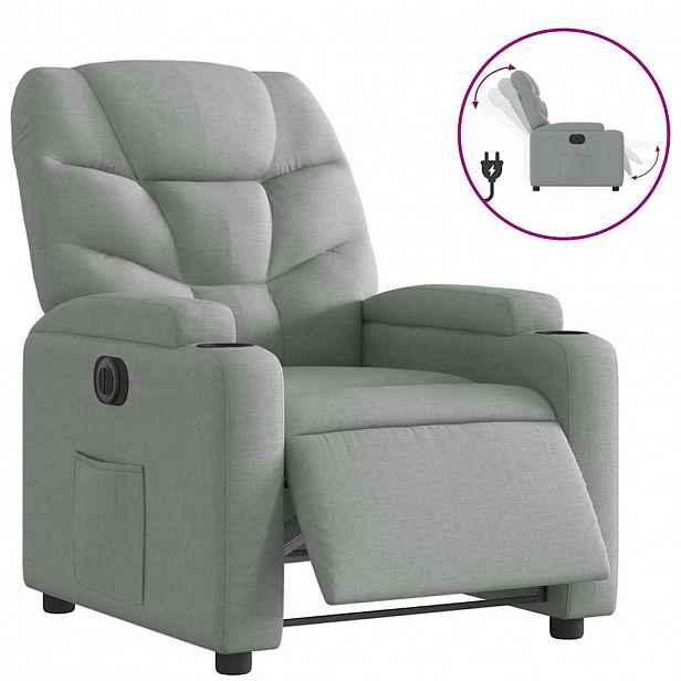 vidaXL Elektrické polohovací křeslo světle šedé textil