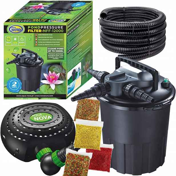 Aqua Nova čerpadlo Nfpx 6500 filtr NFF-12000 do očka sada Set 22 Dárek