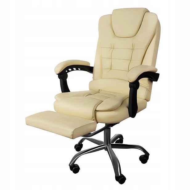 Malatec 23287 Kancelářská židle Eko kůže krémová