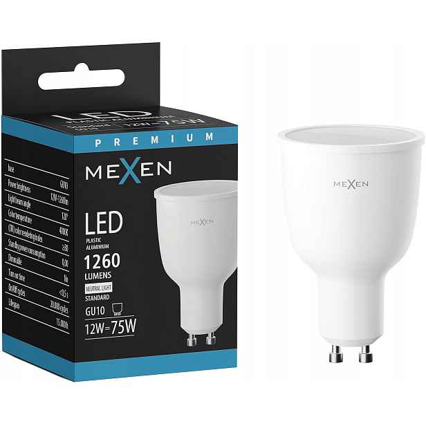 Mexen Nova Led Žárovka GU10 12W Neutrální Bílá 4000K 1260 LM