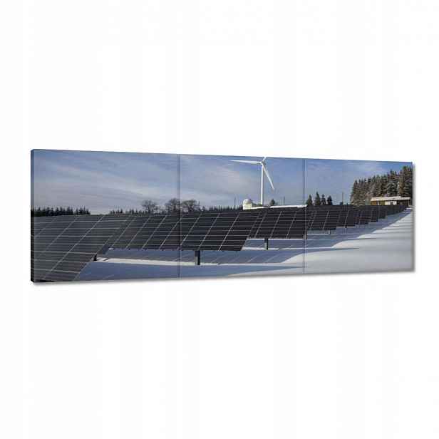 Obrazy 120x40 Fotovoltaika Větrný mlýn