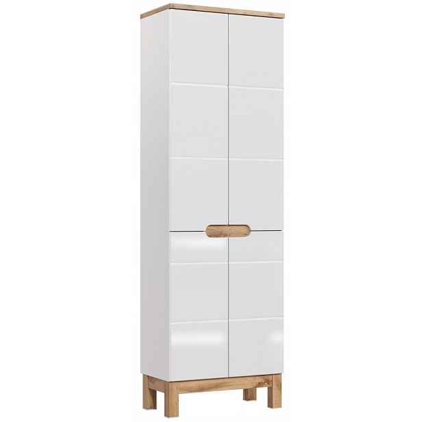 Szafka wysoka 187 cm, czterodrzwiowa Bali White