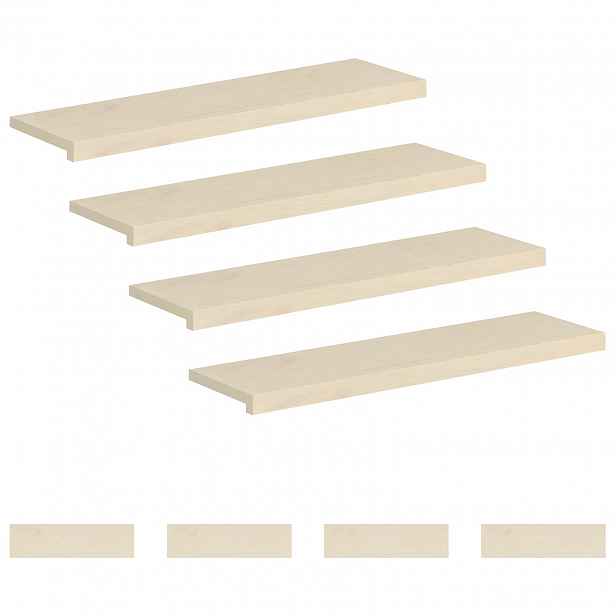 vidaXL Schodové nášlapy 8 ks 100 x 25 x 2 cm Bílá Masivní dubové dřevo