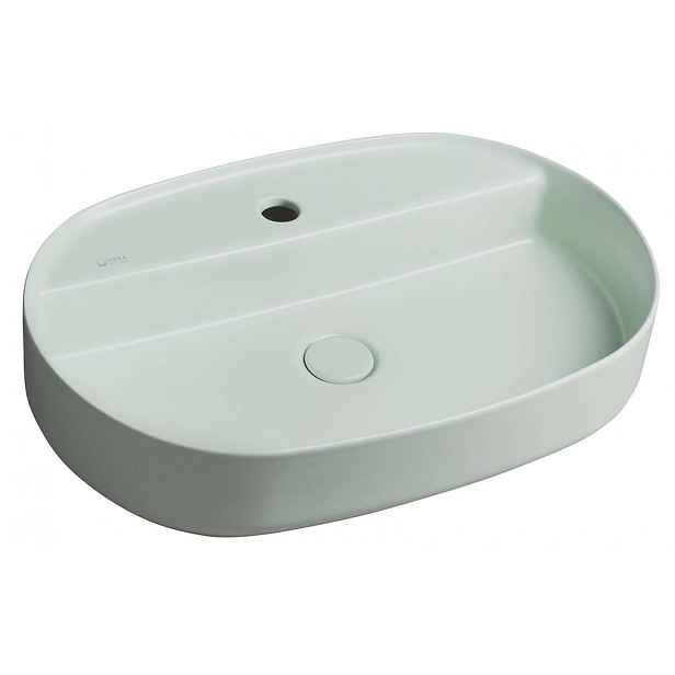 Sapho Isvea - Umyvadlo na desku 60x40 cm, otvor pro baterii, zelená mint 10NF65060-2T