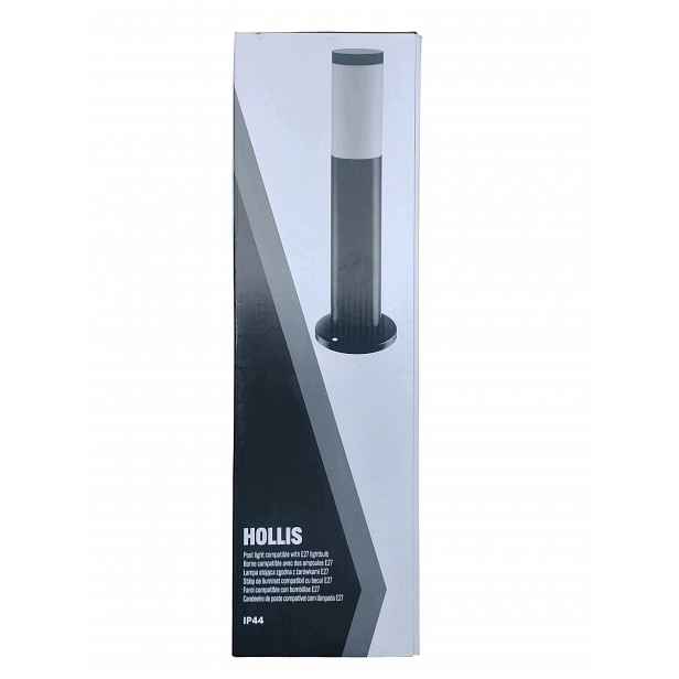 Stojací Zahradní Lampa Hollis Černá, Venkovní Sloupek IP44 Loft 15W 45 CM