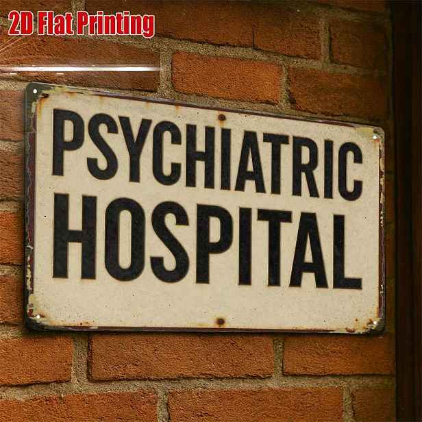 TEMU 2D plochá - 2D plochá 1ks, Vintage Psychiatrie Kovová cedule kreativní plechová cedule - 8X12 Kavárna Garáž Nástěnné umění Dárek pro dekoraci |