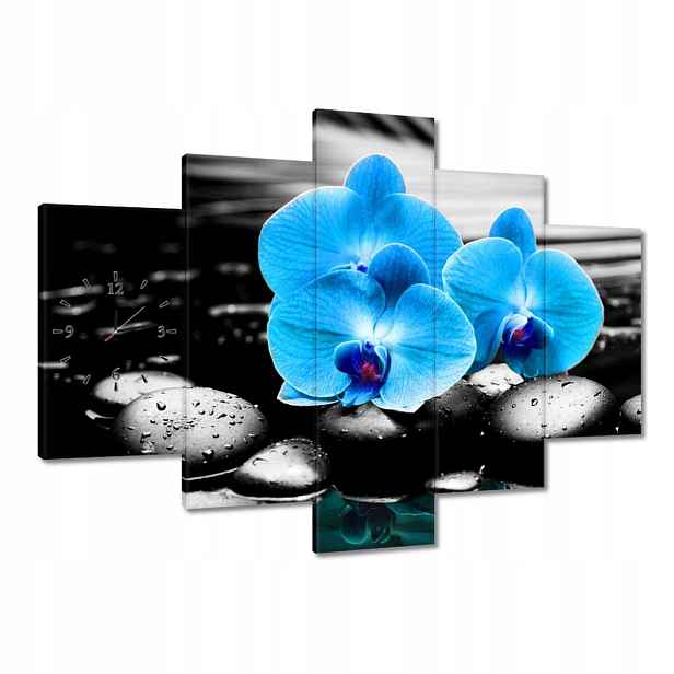 Hodiny 150x105 Modrý orchidej