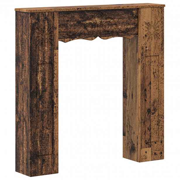 vidaXL Rám krbu Staré dřevo 102 x 20 x 102 cm Kompozitní dřevo