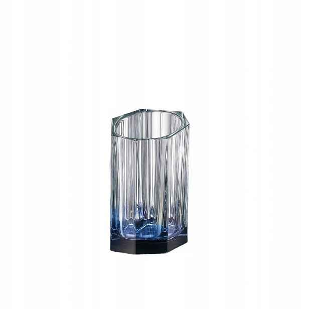 Bohemia Křišťálová váza Bazalt Blue Bottom, modré dno, 20 cm