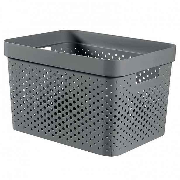 Úložný box INFINITY recyklovaný plast tmavě šedý 17 l