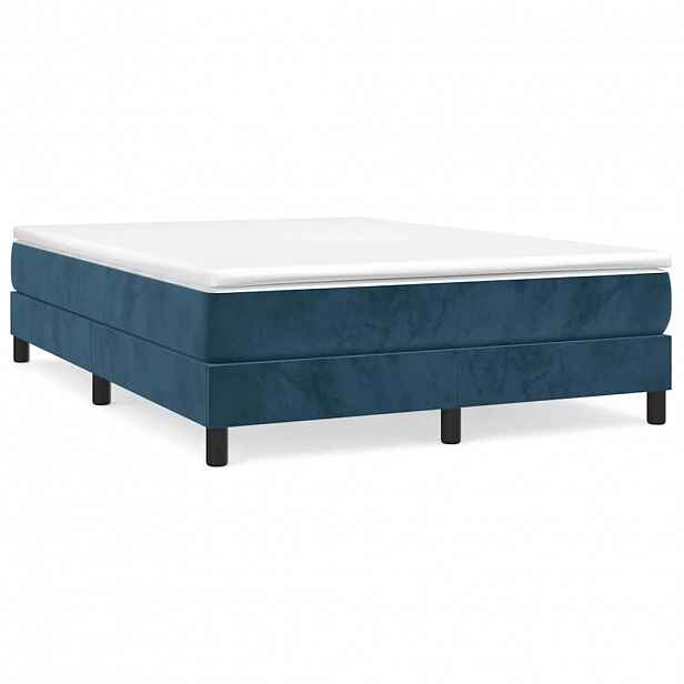 vidaXL Rám postele s boxspringem tmavě modrý 140x200 cm samet