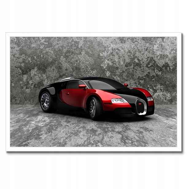 Plakáty v rámu 60x40 Bugatti Veyron Červená