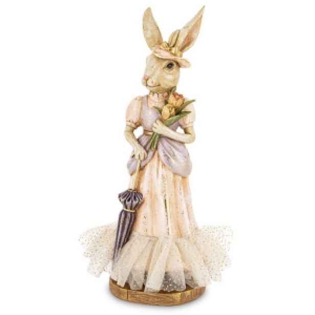 Figurka králíka Lady s tulipány 29 Cm