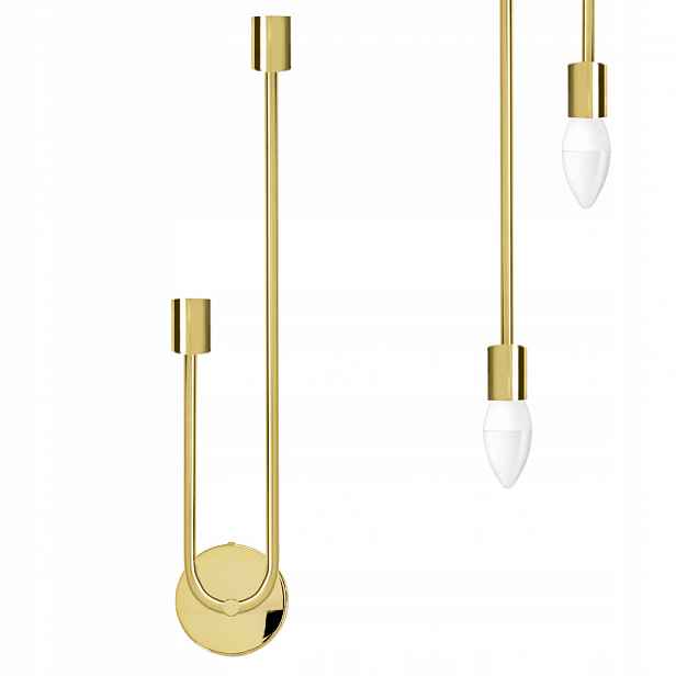 Nástěnná Lampa Zlatá Kovová Stylová Univerzální Gold Shiny