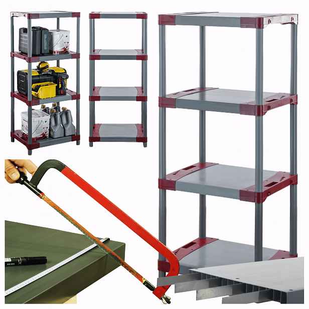 Plastový regál Vyztužený plastový regál 138x70x46 cm 97%RECYKLOVATELNÝ Eco