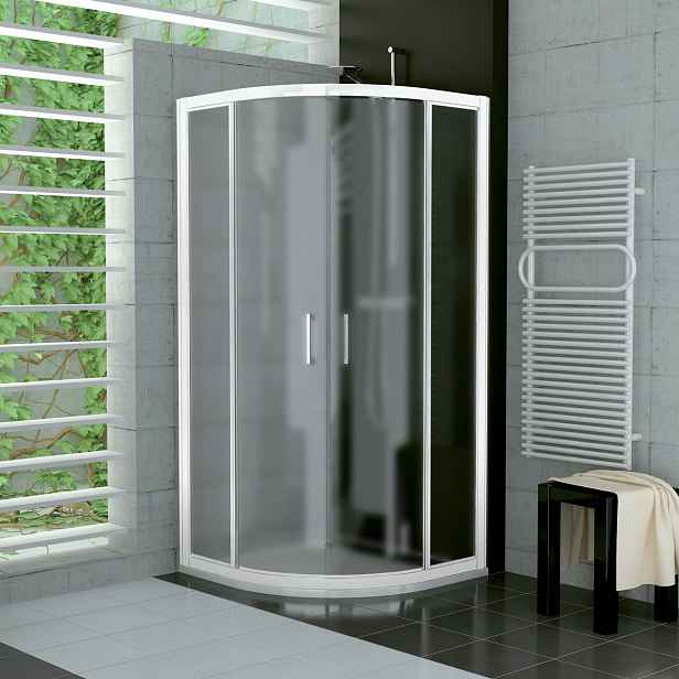 SanSwiss TER 55 090 04 22 Sprchový kout čtvrtkruhový 90×90 cm, bílá/durlux