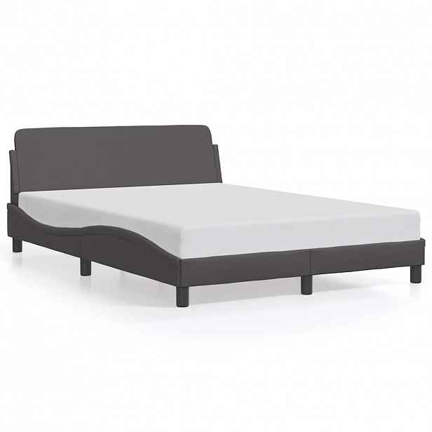 vidaXL Rám postele Dover šedý 140x200 cm umělá kůže