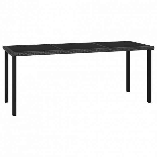 vidaXL Zahradní jídelní stůl černý 180 x 70 x 73 cm polyratan