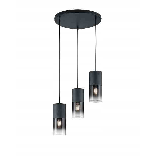 Závěsná lampa tříbodová kouřová černá Trio