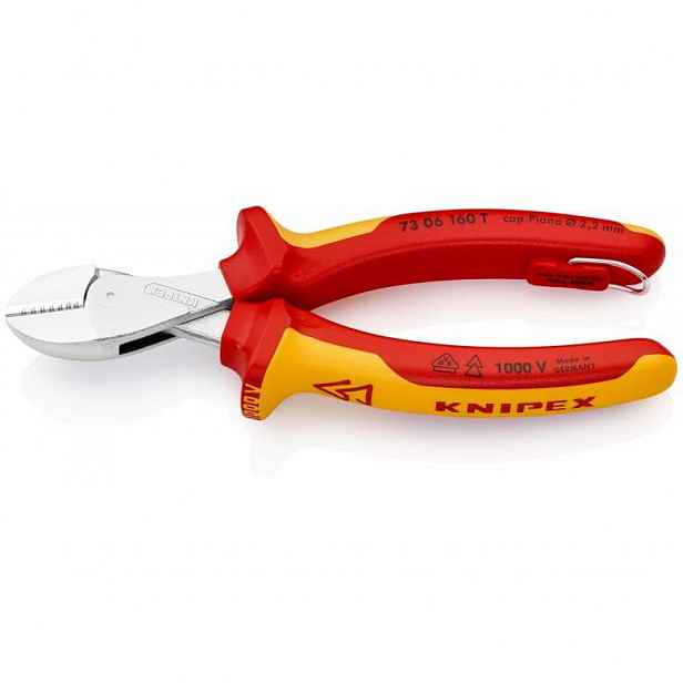 Boční štípací kleště zesílené, izolované Vde, do 1000V, Knipex [73 06 160 T]