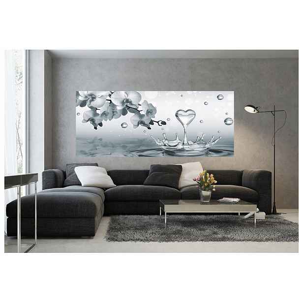 Fototapeta Orchidej kapky rosy bílá abstrakce magie makro 250x104 lepidlo