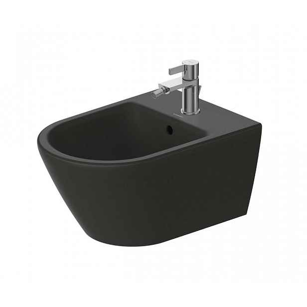 Duravit D-Neo - Závěsný bidet, s přepadem, otvor pro baterii, antracit 2294151300
