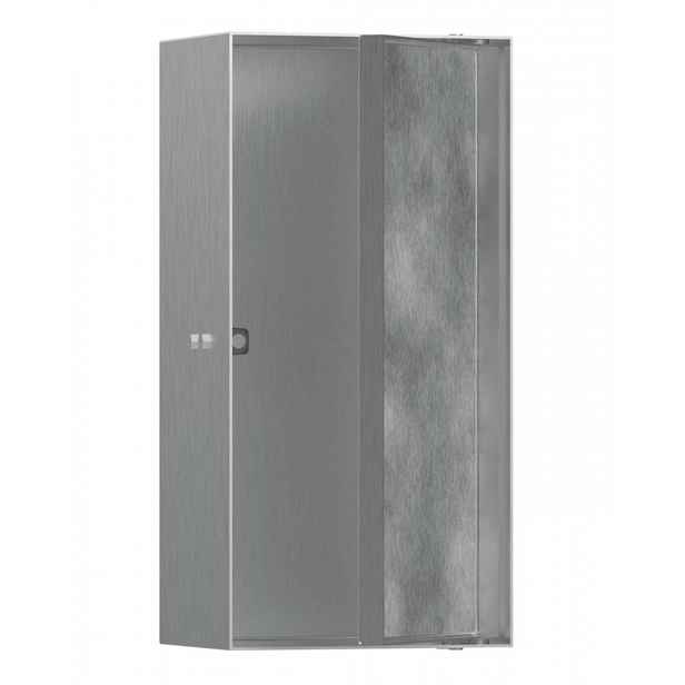 Hansgrohe XtraStoris Rock - Výklenek do stěny, s dvířky, 30x15x10 cm, kartáčovaná nerez 56082800