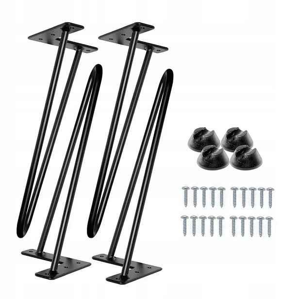 Kovové Nožičky Nohy pro stůl a lavici Hairpin legs Diy 41 cm fi10