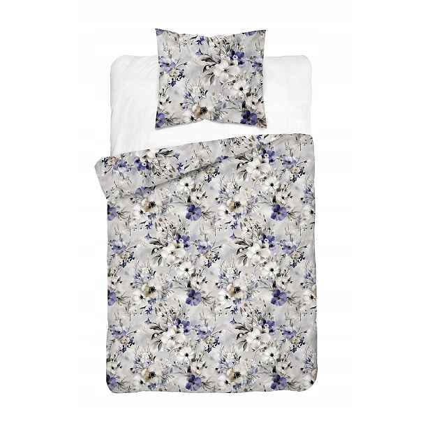 Povlečení Bavlněný Satén 140X200 Home Satin Luční Květy Fialové
