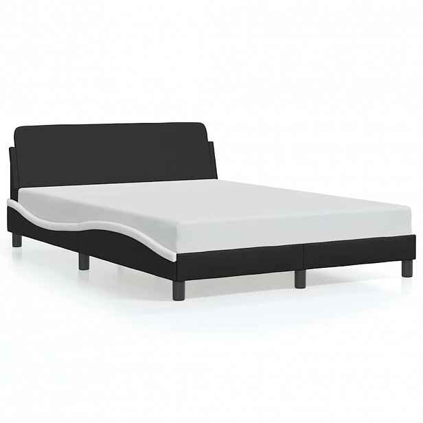 vidaXL Rám postele Dover černý a bílý 140 x 200 cm umělá kůže