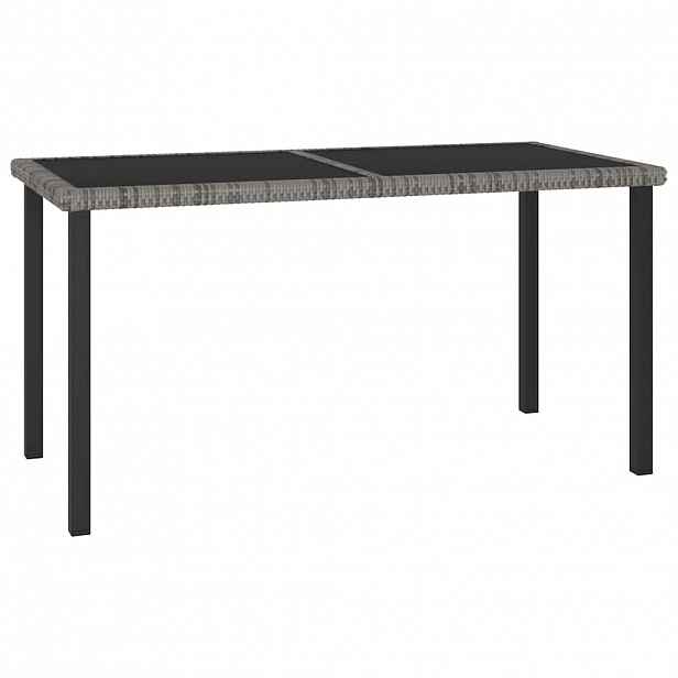 vidaXL Zahradní jídelní stůl šedý 140 x 70 x 73 cm polyratan
