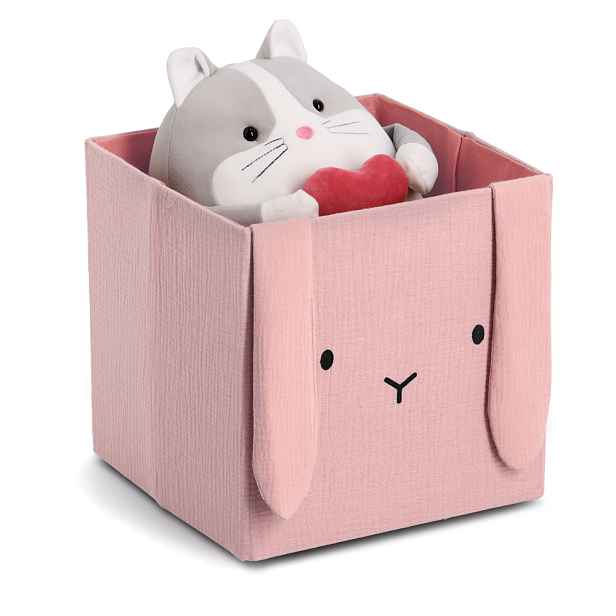 Zeller Present Úložné boxy na hračky, čtvercový tvar MUŠELÍN, růžová, 28x28x28