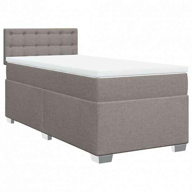 vidaXL Box spring postel s matrací taupe 100 x 200 cm textil