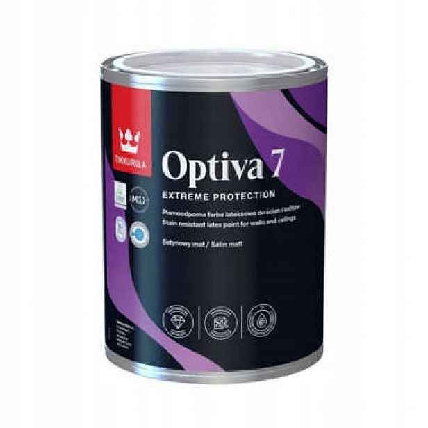 Barva barva Tikkurila Optiva 7 Satin Matt 0,9 l pro stěny a stropy