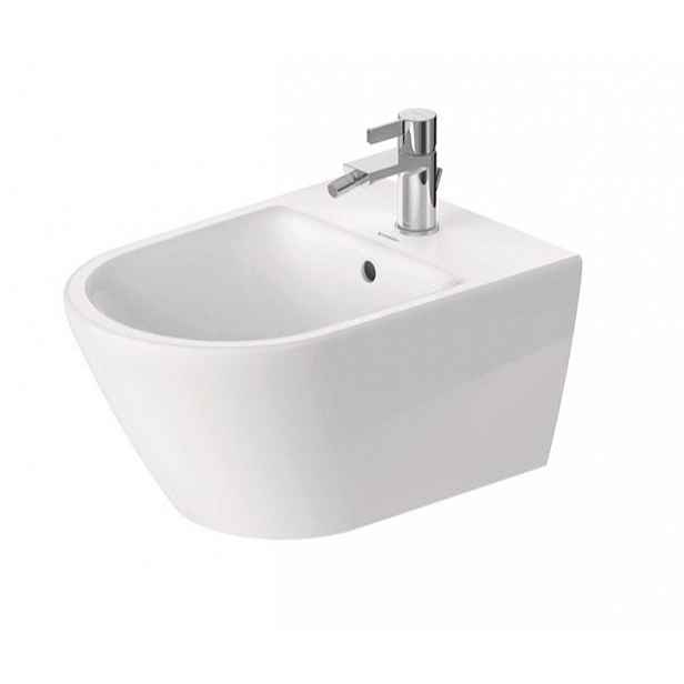 Duravit D-Neo - Závěsný bidet, s přepadem, otvor pro baterii, matná bílá 2294153200