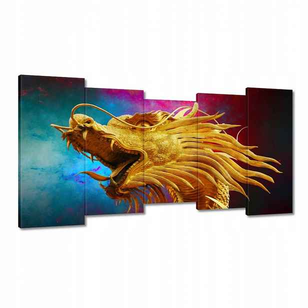 Obrazy 150x80 Zlatý čínský drak