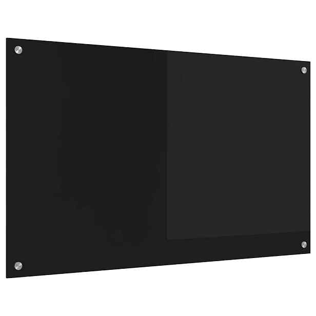 vidaXL Kuchyňský obklad Černá 100 x 60 cm tvrzené sklo