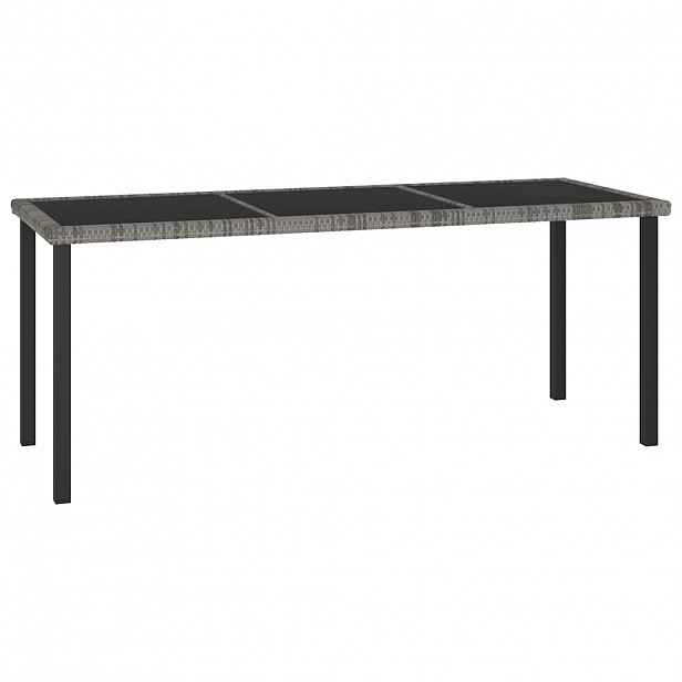 vidaXL Zahradní jídelní stůl šedý 180 x 70 x 73 cm polyratan