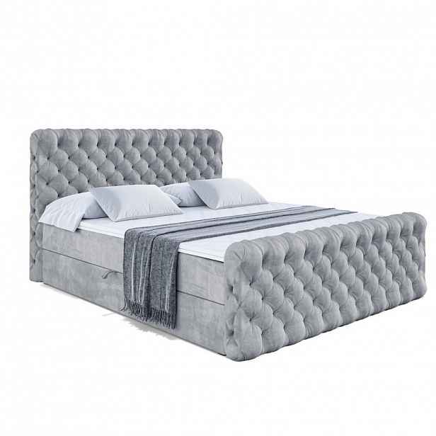 ALTDECOR AMERICKÁ postel BOXI8-Z – 180 × 200 cm – H3 – šedá