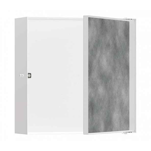 Hansgrohe XtraStoris Rock - Výklenek do stěny, s dvířky, 30x30x10 cm, matná bílá 56085700