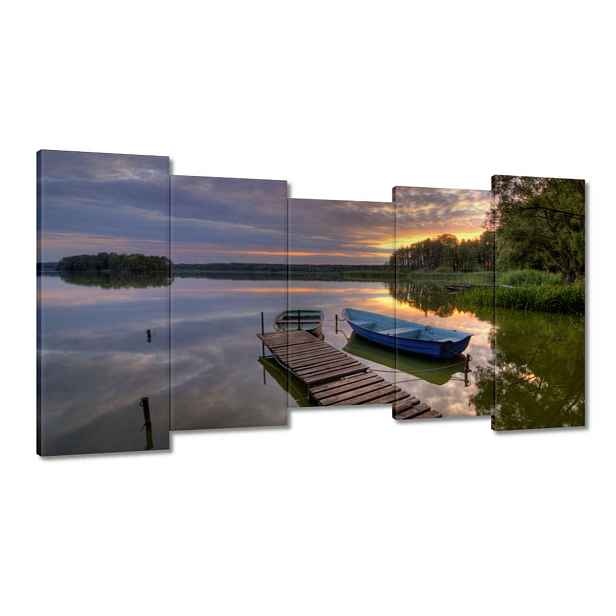 Obrazy 150x80 Západ slunce Jezero