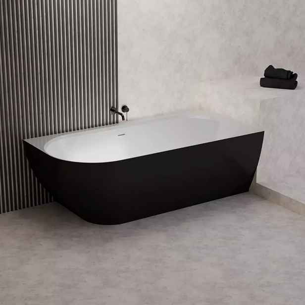 Vana Nelza 175x82 levá konglomerát černý/bílý mat