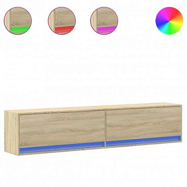 vidaXL Nástěnná TV skříňka s LED dub sonoma 180 x 31 x 38 cm