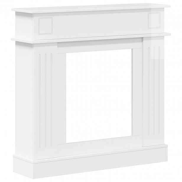 vidaXL Rám krbu Bílá s vysokým leskem 102 x 26 x 100 cm