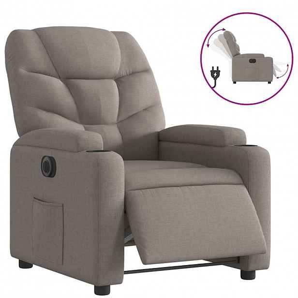 vidaXL Elektrické polohovací křeslo taupe textil