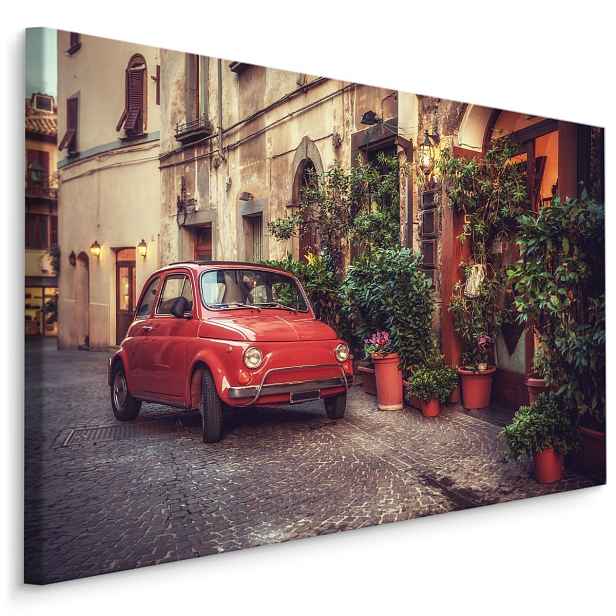 MyBestHome BOX Plátno Červené Auto Ve Stylu Vintage Varianta: 40x30